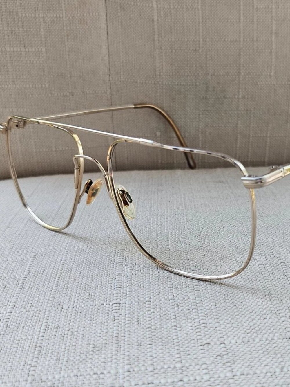 Vintage Marchon Autoflex Men Eyeglasses Frame Gold Electro Plated Eyewear Japan